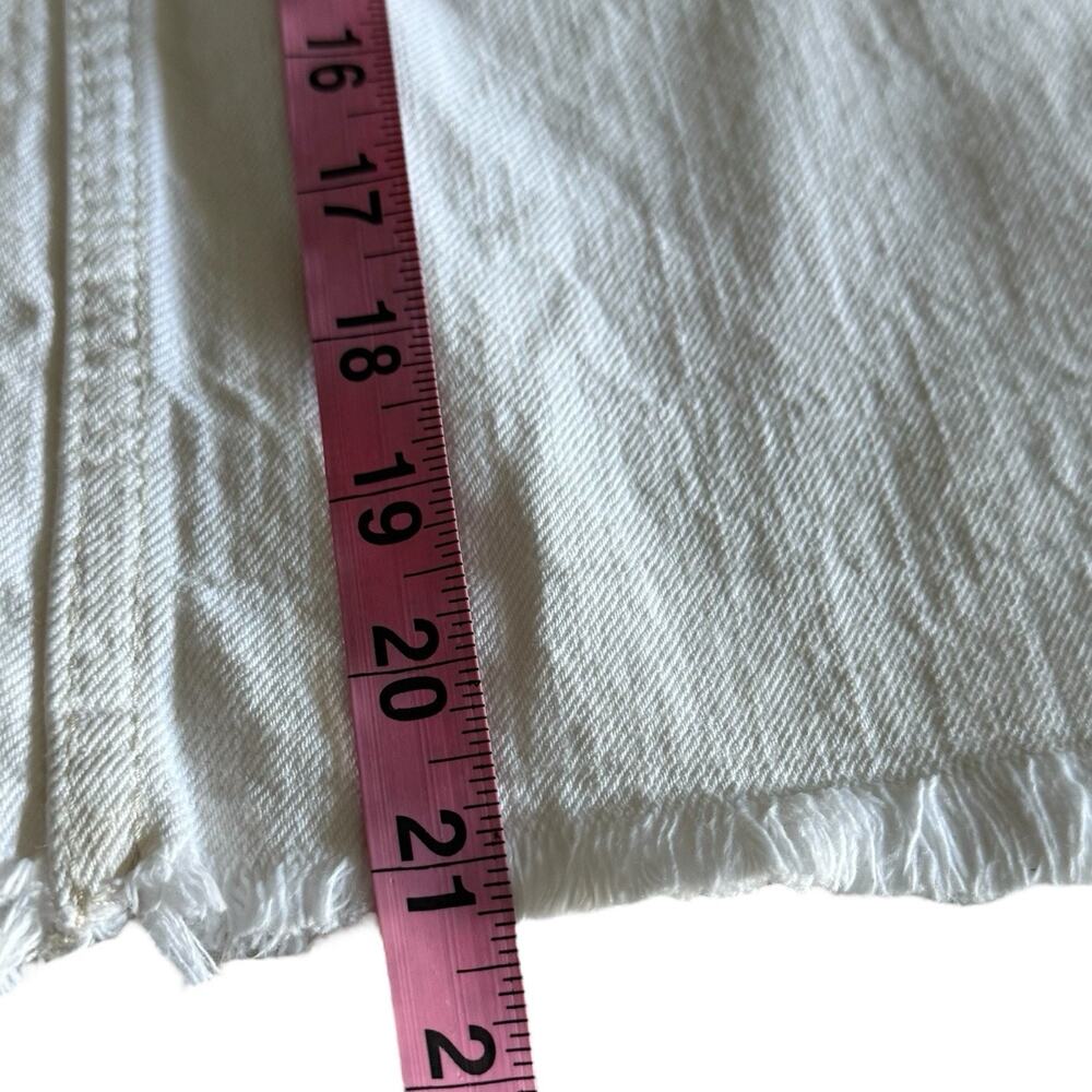 Free People Wide Leg High Waist Capris Pants Raw Hem Off White Cream Size 28 - Picture 9 of 10